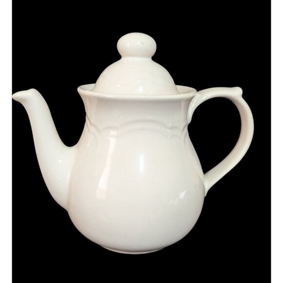Pfaltzgraff Gazebo White Ceramic Teapot With Lid9" - Picture 2 of 8